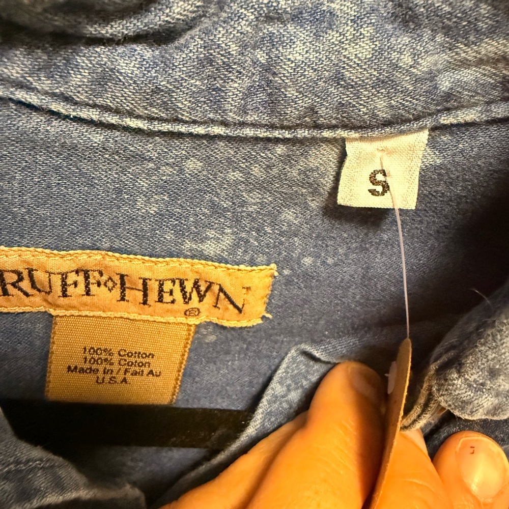 Ruff Hewn Faded Blue Casual Button Down Shirt - Picture 6 of 7
